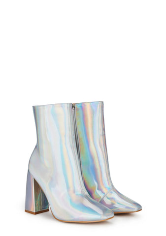 Top Ace Ankle Boots- Silver