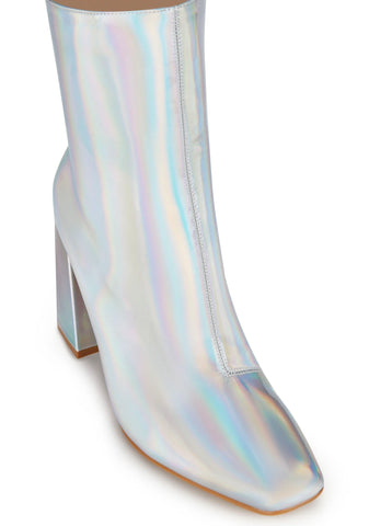 Top Ace Ankle Boots- Silver