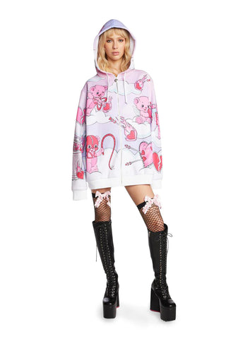 Sick Of Love Zip-Up Hoodie