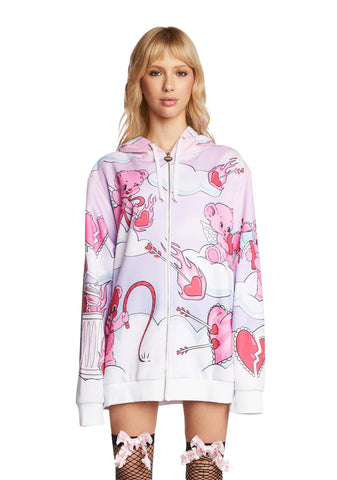 Sick Of Love Zip-Up Hoodie