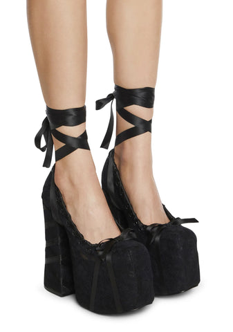 Sweet Sonata Ballet Wrap Heels - Lace