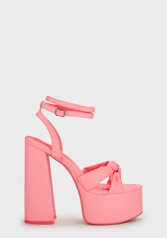 Leo Edition Round Toe Platform Block Heels