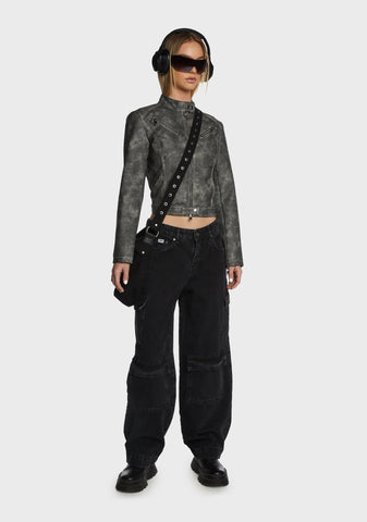 Balloon Cargo Jeans - Charcoal