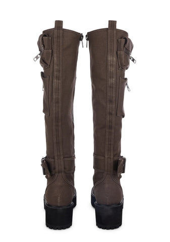 Cedar Obsidian Pocket Combat Boots