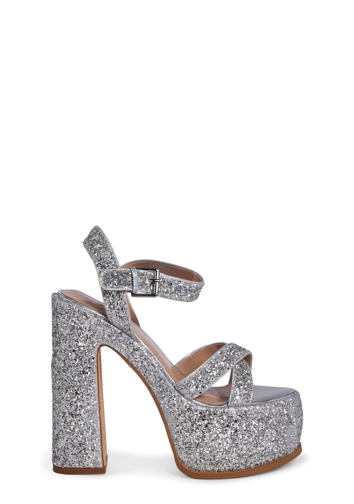 Ileen Platform Heels- Silver
