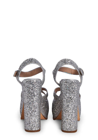 Ileen Platform Heels- Silver