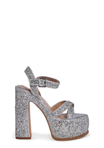 Ileen Platform Heels- Silver
