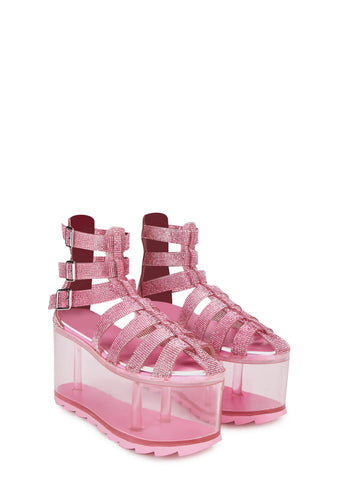 Qloud Odyssey Platform Sandals - Pink