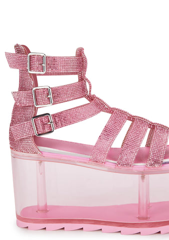 Qloud Odyssey Platform Sandals - Pink