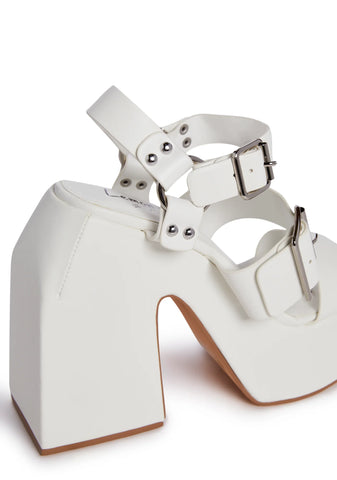 Khali Block Heels - White