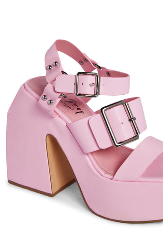 Khali Block Heels - Pink