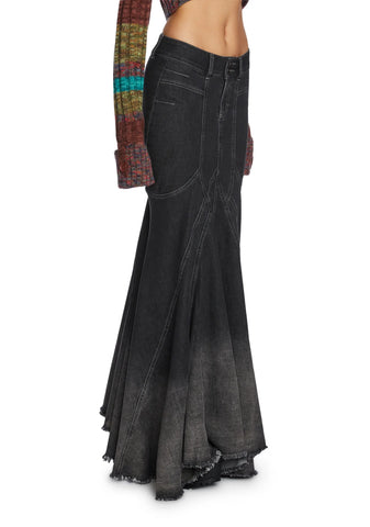 Fight Against Destruction Denim Skirt- Dark Grey