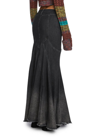 Fight Against Destruction Denim Skirt- Dark Grey