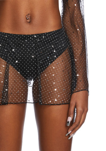 Celestial Queen Mini Skirt- Black