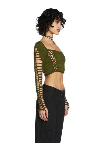 Alternative Spells Long Sleeve Top- Green