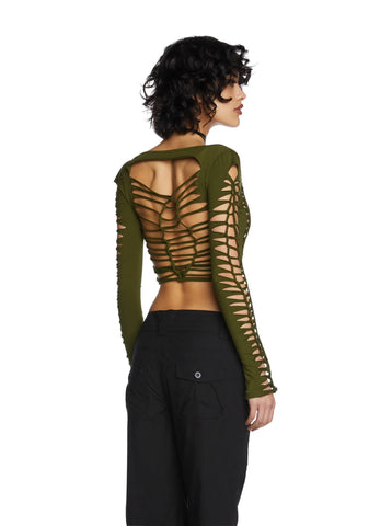 Alternative Spells Long Sleeve Top- Green