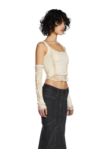 Alternative Spells Top & Gloves Set- Off White