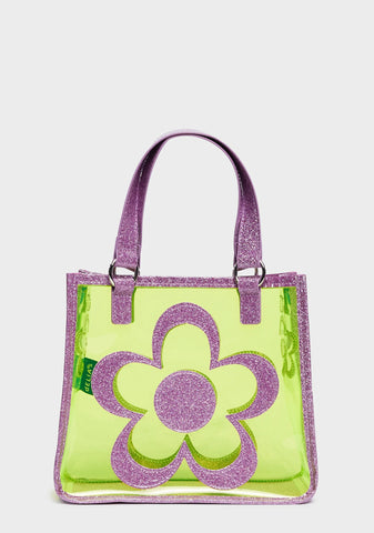 Diggin' Ur Stems Floral Tote Bag - Green