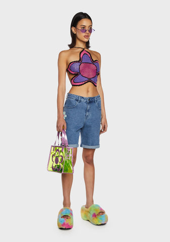 Diggin' Ur Stems Floral Tote Bag - Green