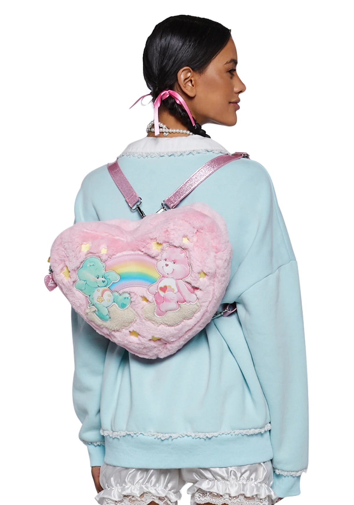 Lotsa Heart Hoodie Backpack - Pink