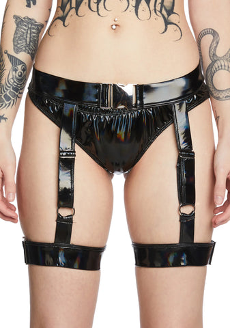 Stereo Heart 3-Piece Garter Set - Black