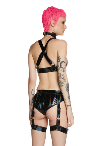 Stereo Heart 3-Piece Garter Set - Black