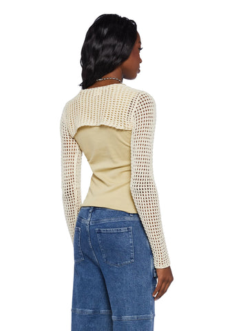 Knitted Cropped Shrug