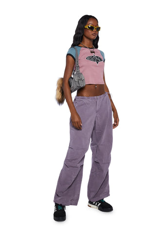 Baggy Cargo Pants - Light Purple