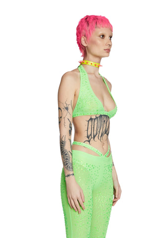 Stardust Showdown Bra Top - Neon Green
