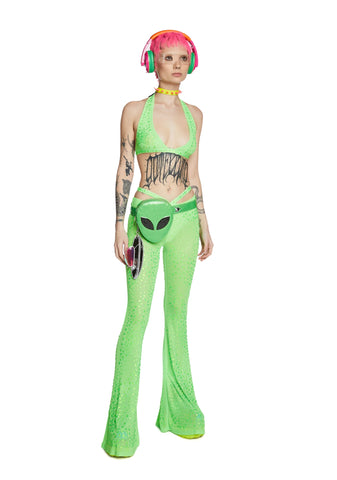 Stardust Showdown Bra Top - Neon Green