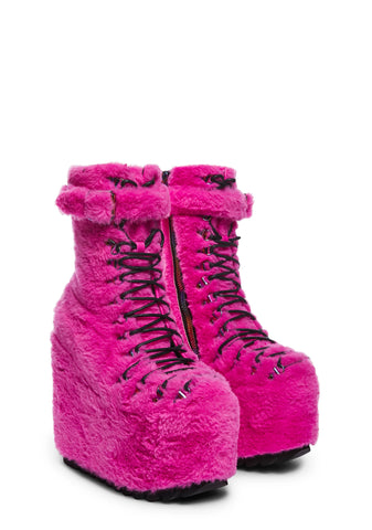 Traitor Boots - Hot Pink Fur
