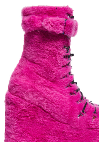 Traitor Boots - Hot Pink Fur