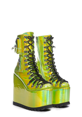 Traitor Boots - Lime Green Holo