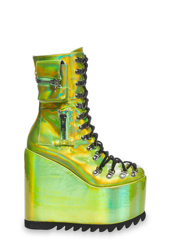 Traitor Boots - Lime Green Holo
