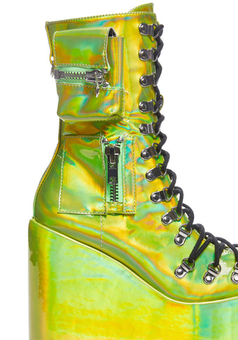 Traitor Boots - Lime Green Holo