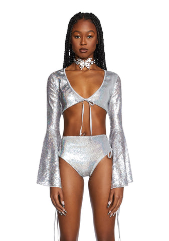 Kinetic Feel Sequin Crop Top