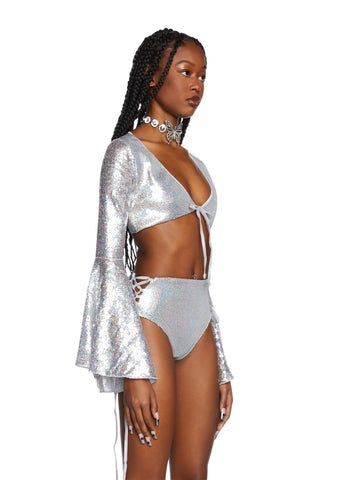 Kinetic Feel Sequin Crop Top