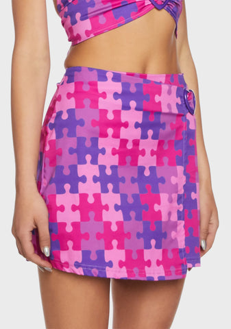 Puzzle Place Wrap Skirt