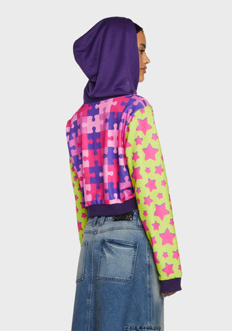 Daydreamers Only Patchwork Hoodie