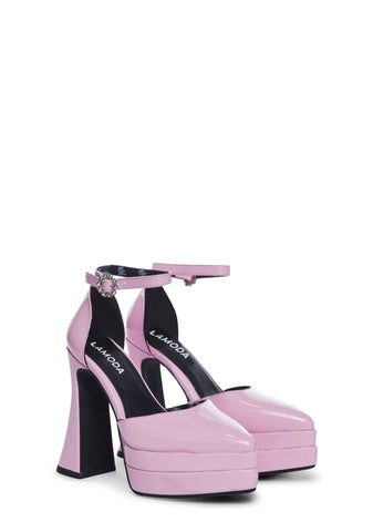 Tears Of Joy Platform Heels-Pink