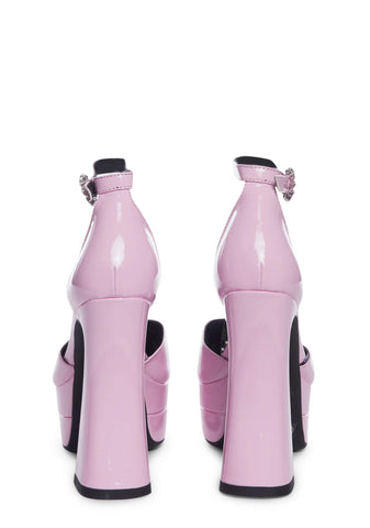 Tears Of Joy Platform Heels-Pink