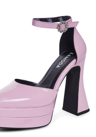 Tears Of Joy Platform Heels-Pink