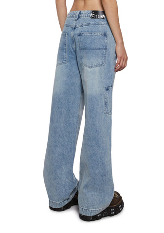 So Misunderstood Light Wash Carpenter Jeans