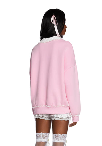 In Good Company Oversized Sweatshirt - Pink