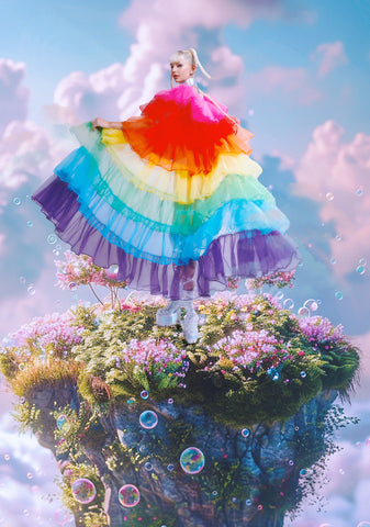 Rainbow Rhapsody Tulle Duster