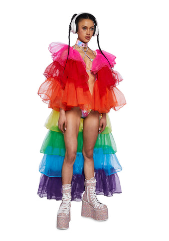 Rainbow Rhapsody Tulle Duster