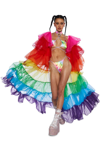Rainbow Rhapsody Tulle Duster