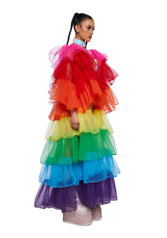 Rainbow Rhapsody Tulle Duster