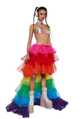 Rainbow Rhapsody Tulle Duster