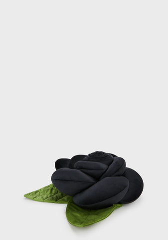 Back To Black Rose Pillow